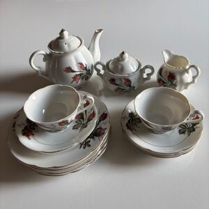 Vtg Little Hostess Sears Roebuck 15pcChild's Tea Set DaintyPastel Pattern Japan